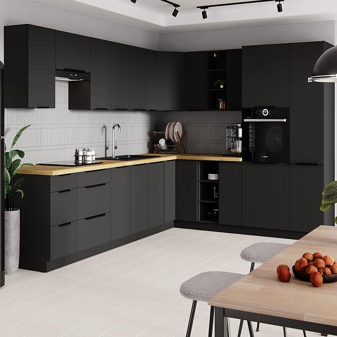 Küchenschrank Siena schwarze Matte 60d 1f bb