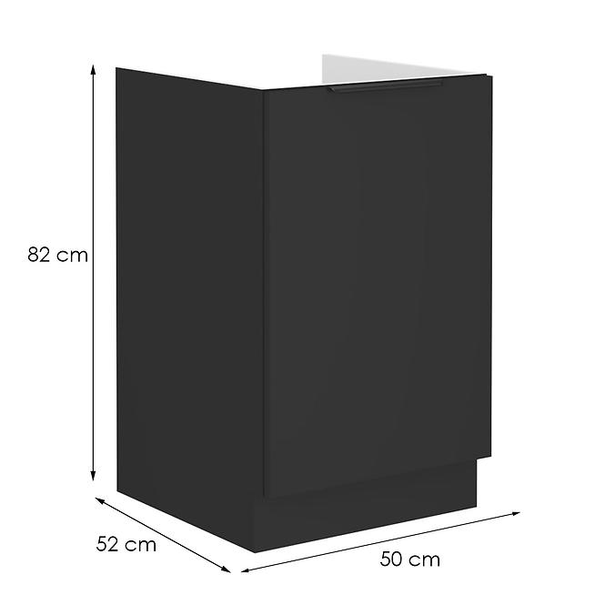 Küchenschrank Siena schwarze Matte 50zl 1f bb