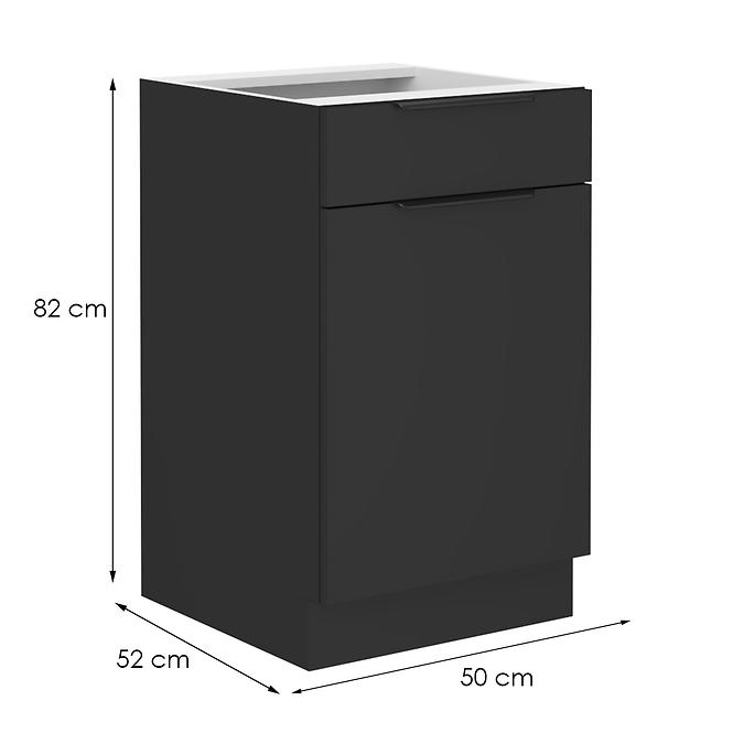 Küchenschrank Siena schwarze Matte 50d 1f 1s bb