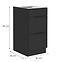 Küchenschrank Siena schwarze Matte 40d 3s bb,2
