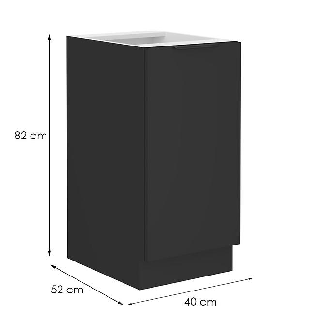 Küchenschrank Siena schwarze Matte 40d 1f bb