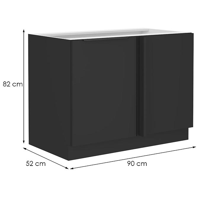 Küchenschrank Siena schwarze Matte 105 Nd 1f bb