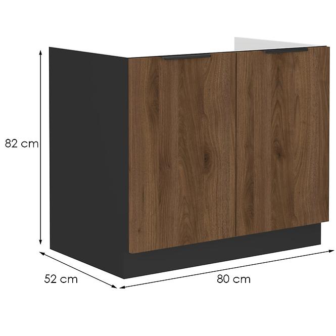Küchenschrank Monza nuss okapi 80zl 2f bb