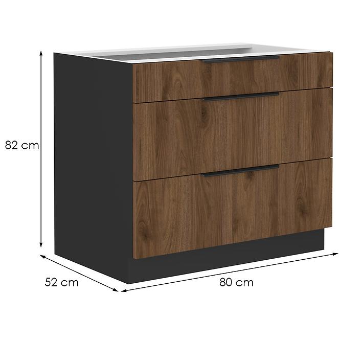 Küchenschrank Monza nuss okapi 80d 3s bb