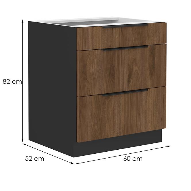 Küchenschrank Monza nuss okapi 60d 3s bb