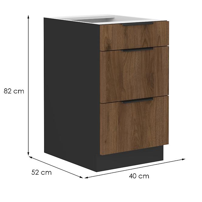 Küchenschrank Monza nuss okapi 40d 3s bb