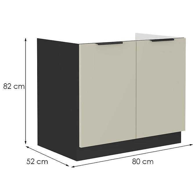 Küchenschrank Arona cashmere 80zl 2f bb,2