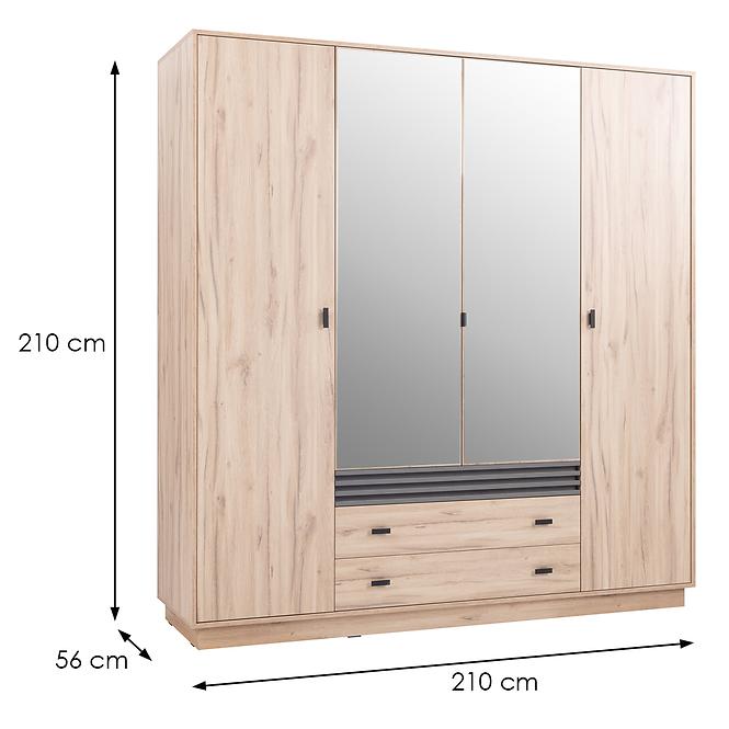 Schrank Allmo AL16 helle estana-Eiche/Anthrazit