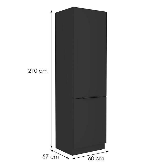 Küchenschrank Siena schwarze Matte 60lo-210 2f