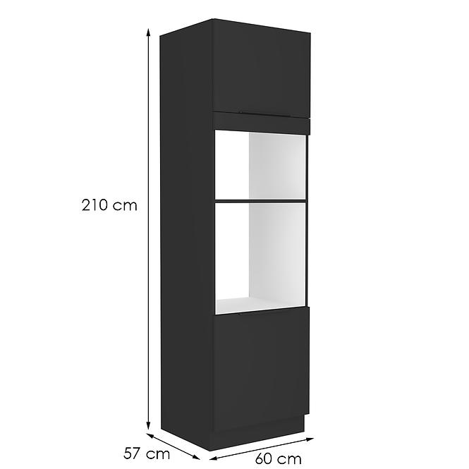Küchenschrank Siena schwarze Matte 60dpm-210 2f