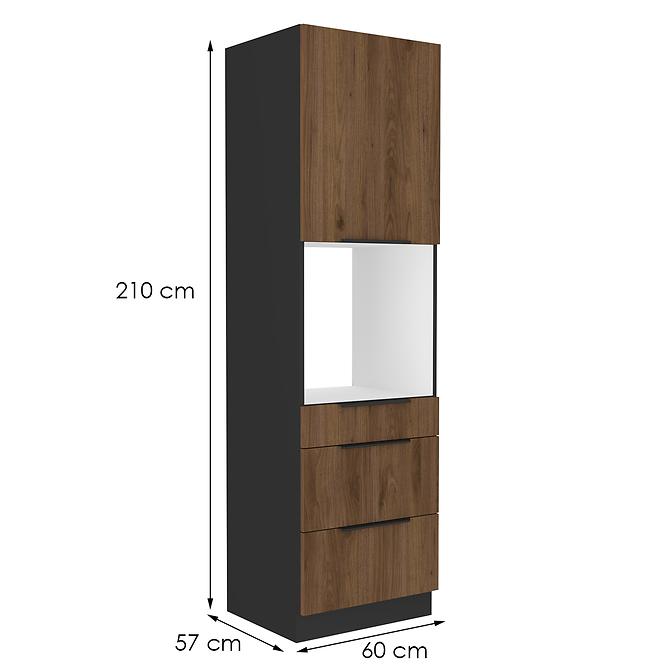 Küchenschrank Monza nuss okapi 60dps-210 1f 3s
