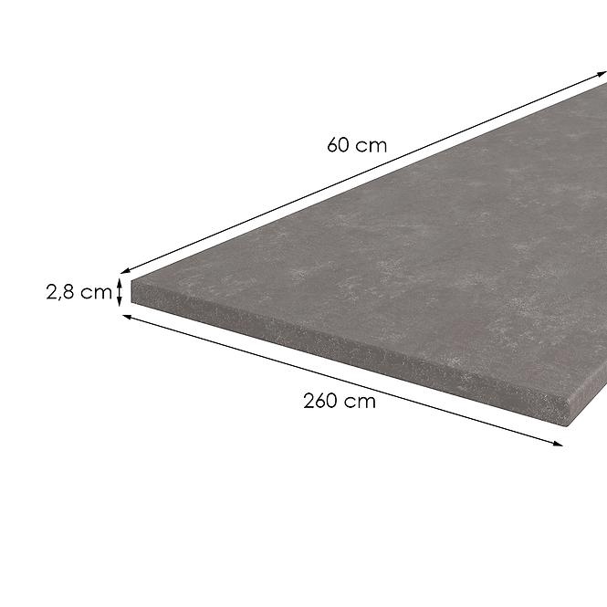 Arbeitsplatte 260 cm/28 mm metalic brown