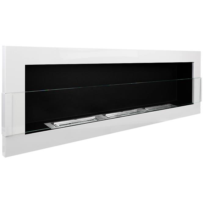 Biokamin 1200x400 weiß glänzend