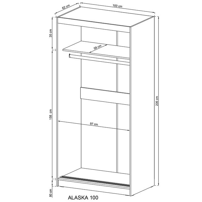 Schrank Alaska 100cm Eiche Sonoma