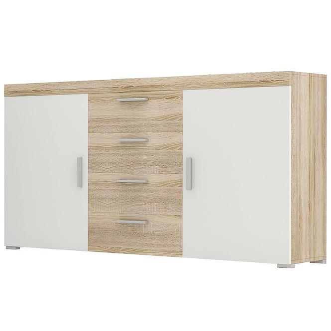 Kommode Tom 150cm Eiche Sonoma/Weiß