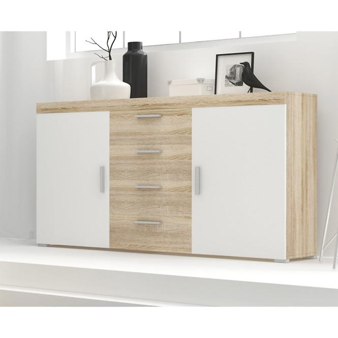Kommode Tom 150cm Eiche Sonoma/Weiß