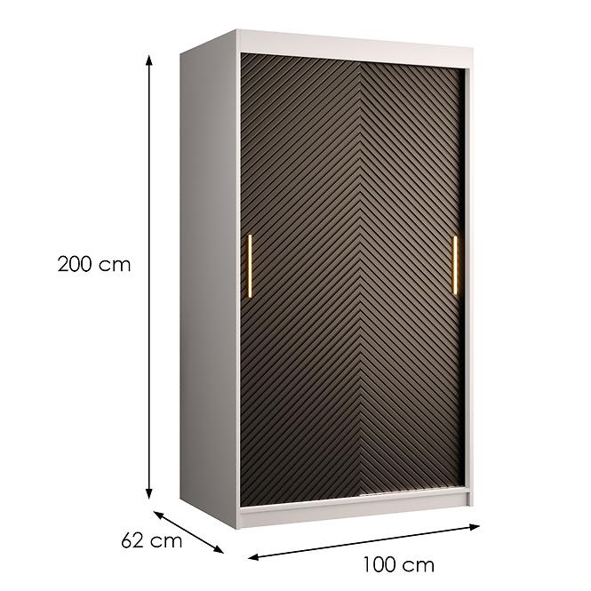 Schrank Rawang Slim Tanne 1 100 weiß/schwarz