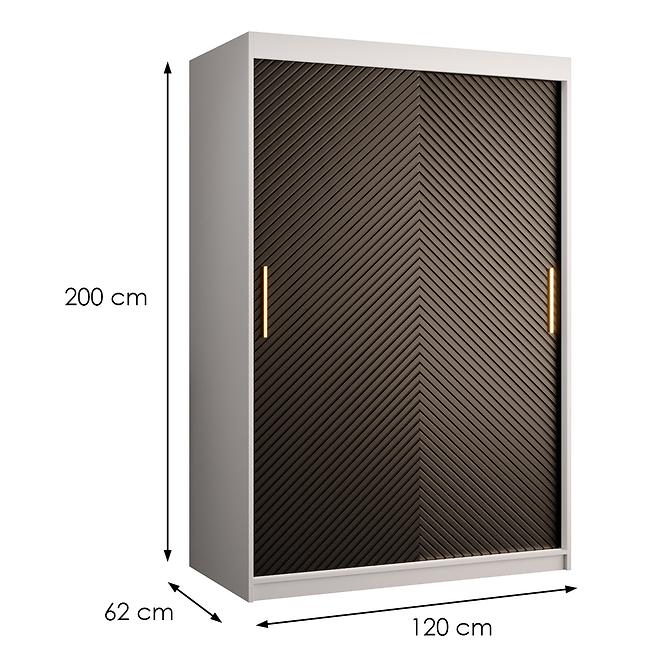 Schrank Rawang Slim Tanne 1 120 weiß/schwarz