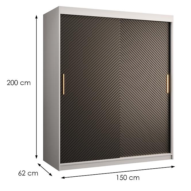 Schrank Rawang Slim Tanne 1 150 weiß/schwarz