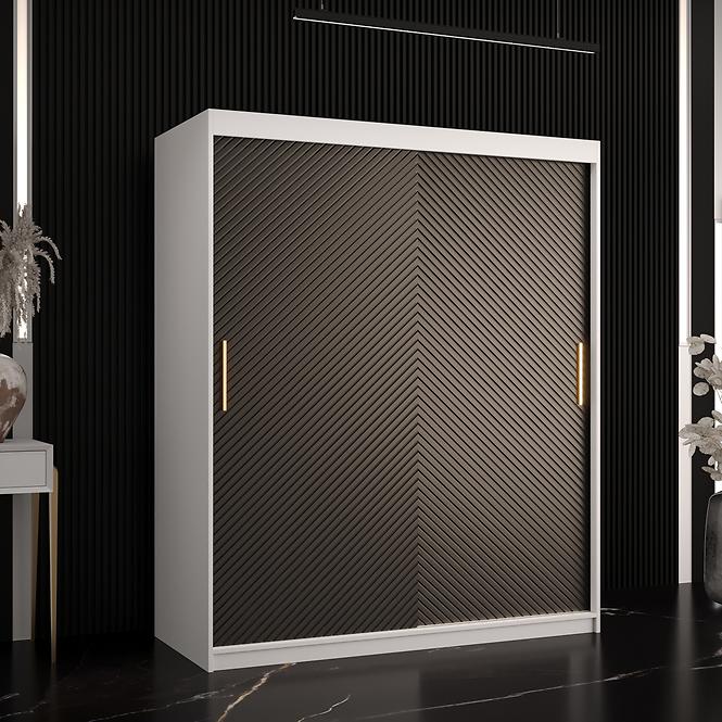 Schrank Rawang Slim Tanne 1 150 weiß/schwarz