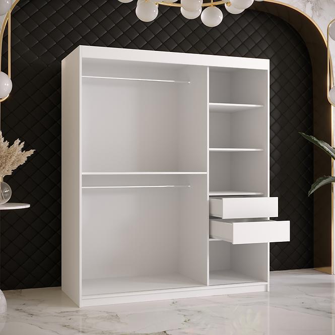 Schrank Rawang Slim Tanne 1 150 weiß/schwarz