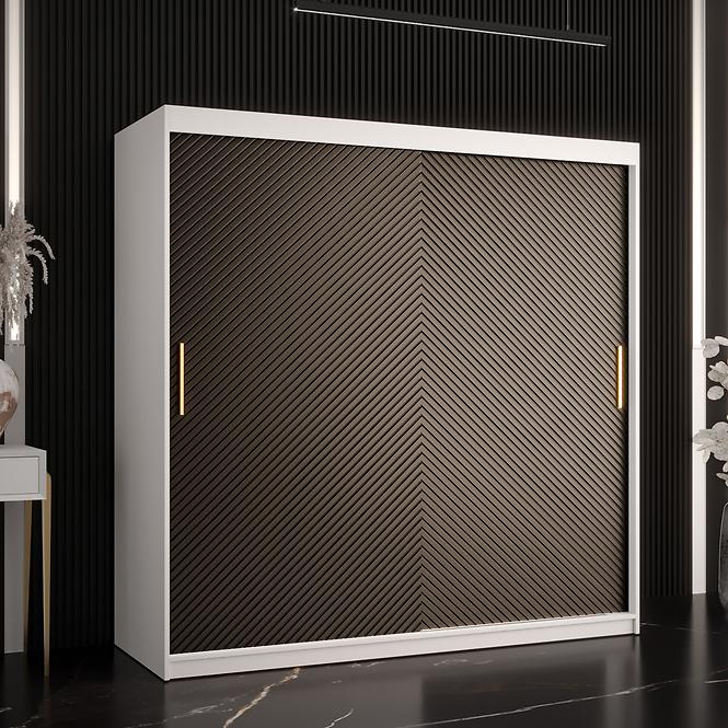 Schrank Rawang Slim Tanne 1 180 weiß/schwarz