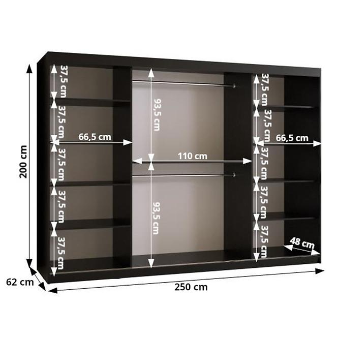 Schrank Rawang Slim Tanne 1 250 weiß/schwarz