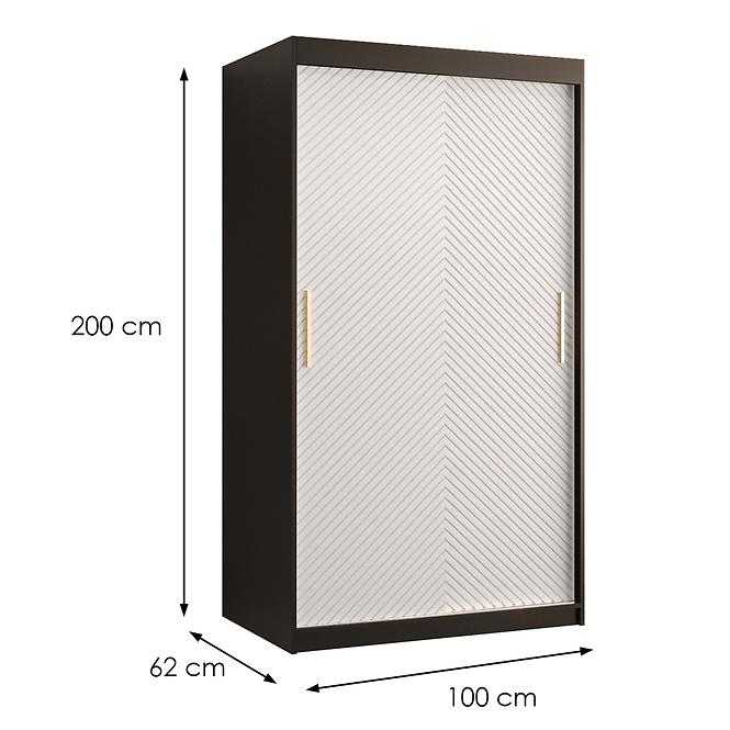 Schrank Rawang Slim Tanne 1 100 schwarz/weiß