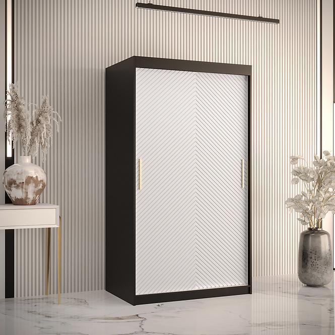 Schrank Rawang Slim Tanne 1 100 schwarz/weiß