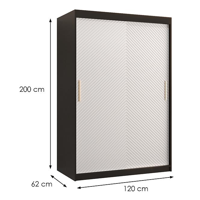 Schrank Rawang Slim Tanne 1 120 schwarz/weiß