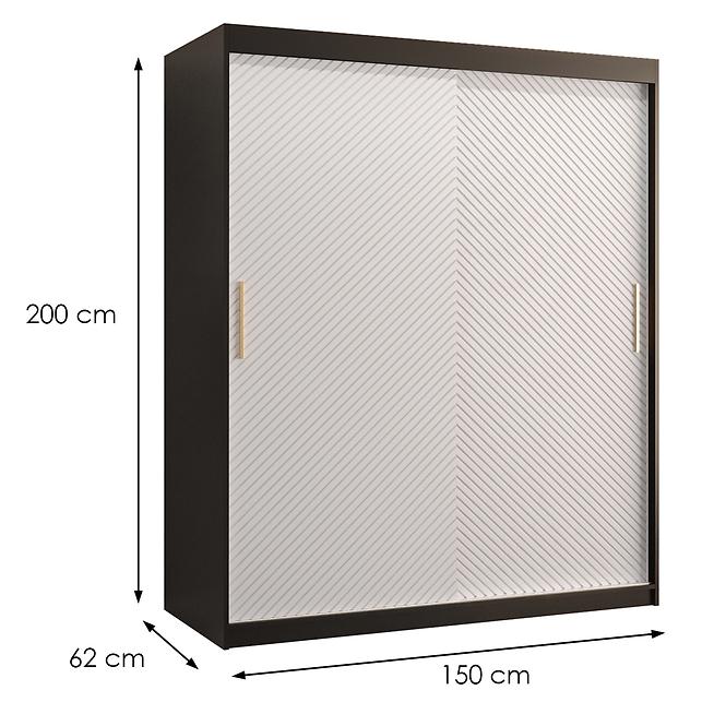Schrank Rawang Slim Tanne 1 150 schwarz/weiß