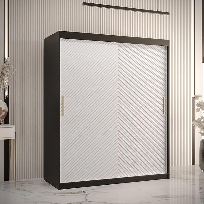Schrank Rawang Slim Tanne 1 150 schwarz/weiß