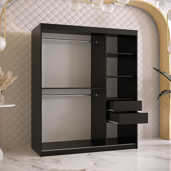 Schrank Rawang Slim Tanne 1 150 schwarz/weiß