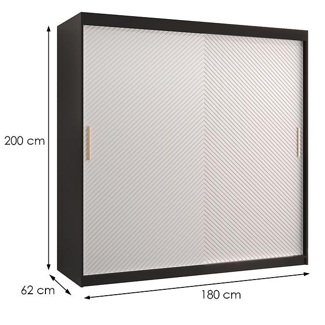 Schrank Rawang Slim Tanne 1 180 schwarz/weiß