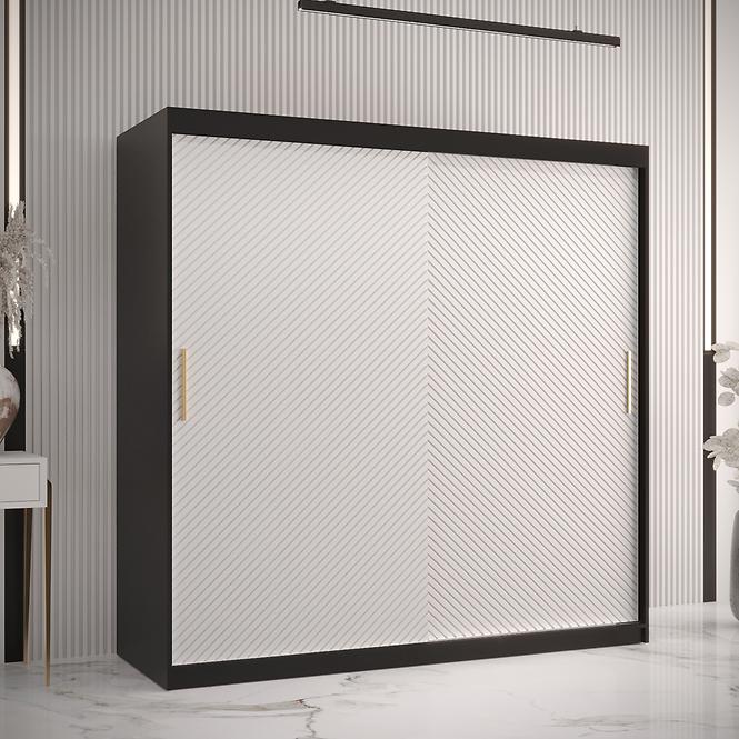 Schrank Rawang Slim Tanne 1 180 schwarz/weiß