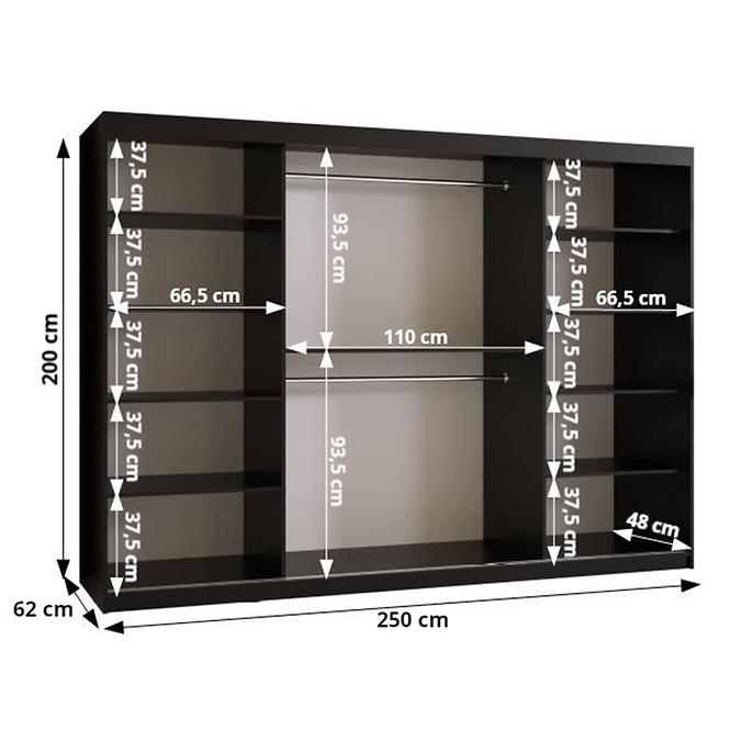 Schrank Rawang Slim Tanne 1 250 schwarz/weiß
