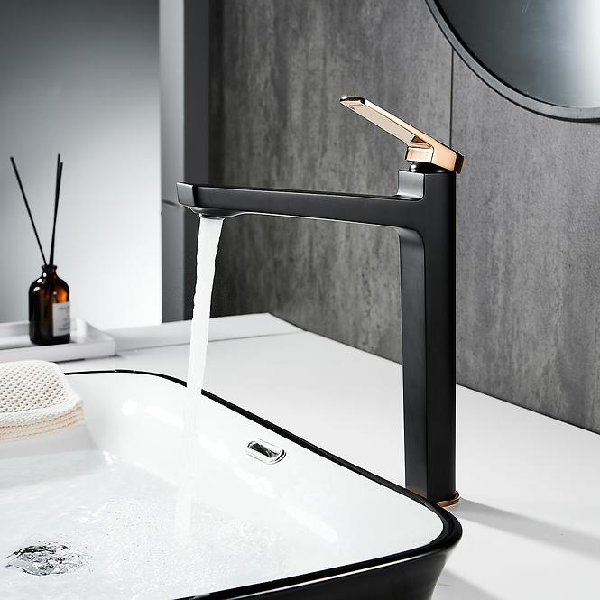 Waschtischarmatur hohe Royal Black Rose Gold