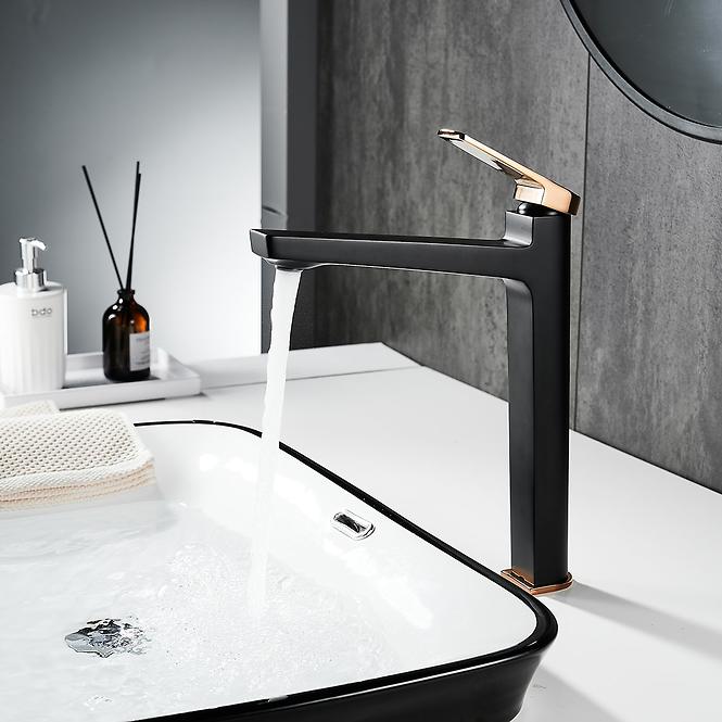 Waschtischarmatur hohe Royal Black Rose Gold