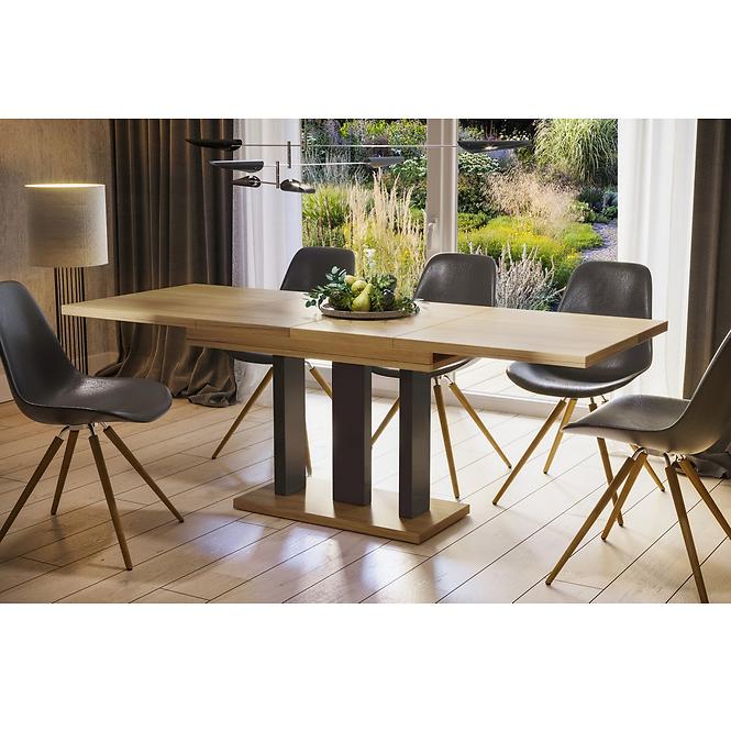 Tisch Appia 210 Matt Schwarzes Bein eiche natura