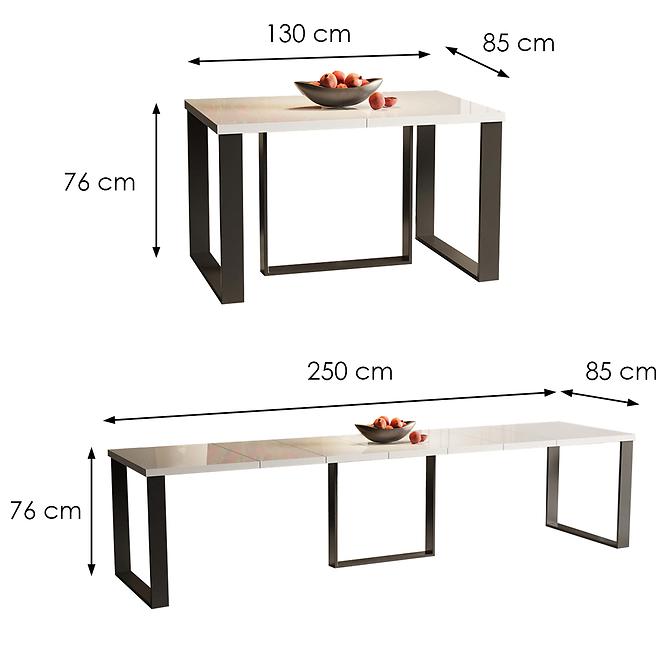 Tisch Borys Max 250 weiß glänzend