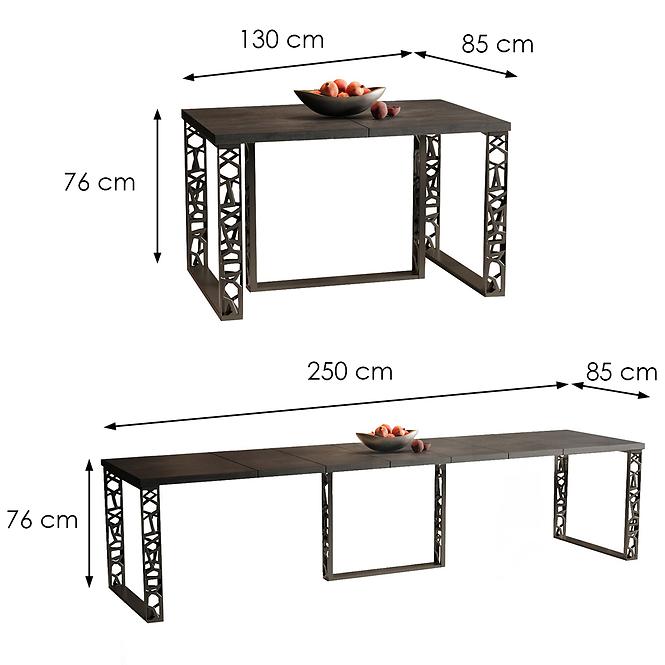 Tisch Ewerest Max 250 dunkler Beton