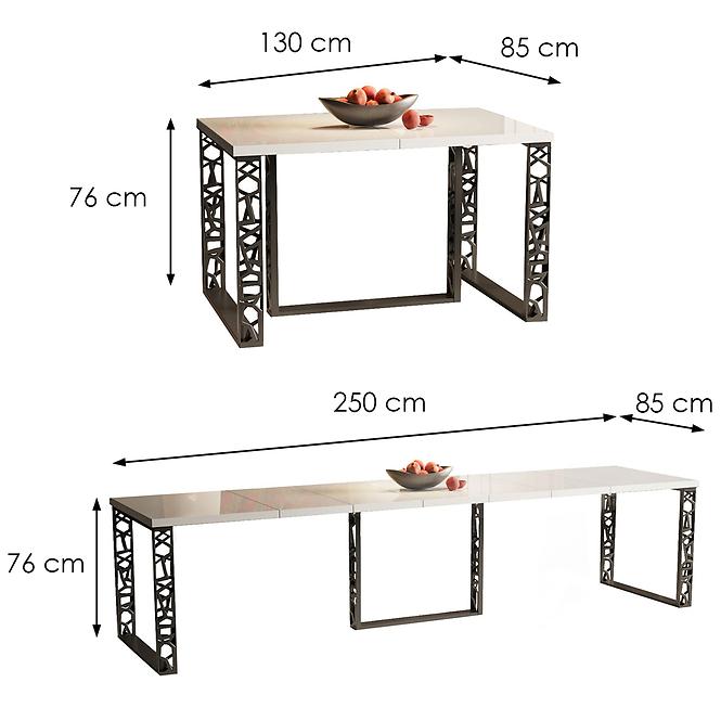 Tisch Ewerest Max 250 weiß glänzend