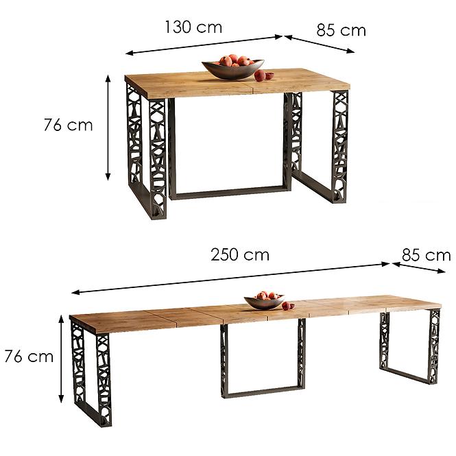 Tisch Ewerest Max 250 eiche gold craft