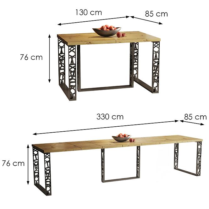 Tisch Ewerest Max 330 eiche artisan