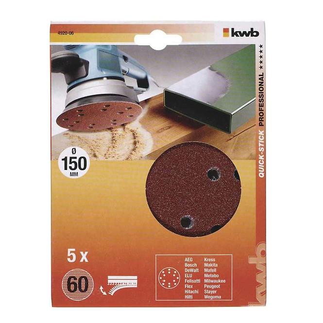 Perforiertes Schleifpapier für Exzenter. Schleifer 150 K60 SB