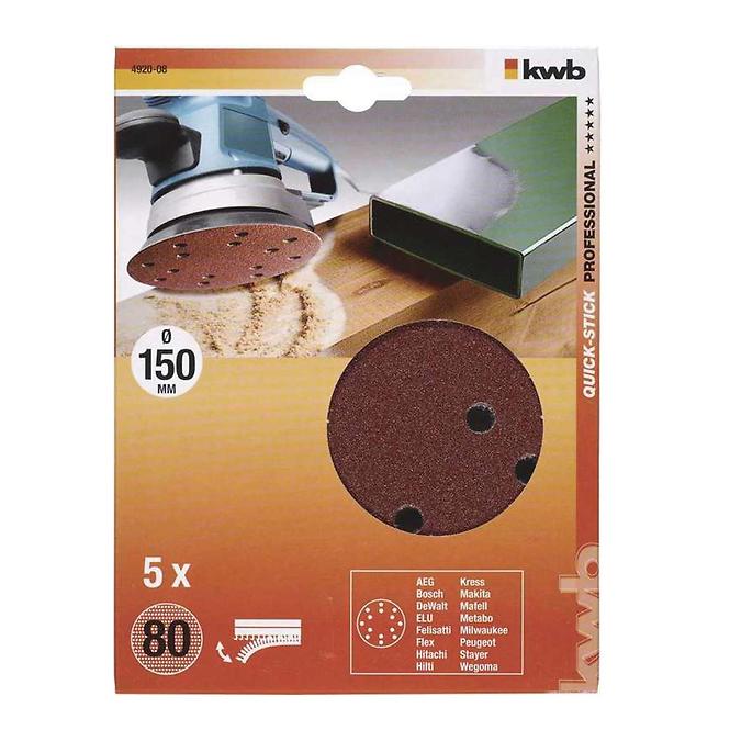 Perforierter Schnitt. Papier für exc. Schleifer 150 K80 SB