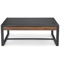 Couchtisch Ramona schwarz Marmor/nuss 121