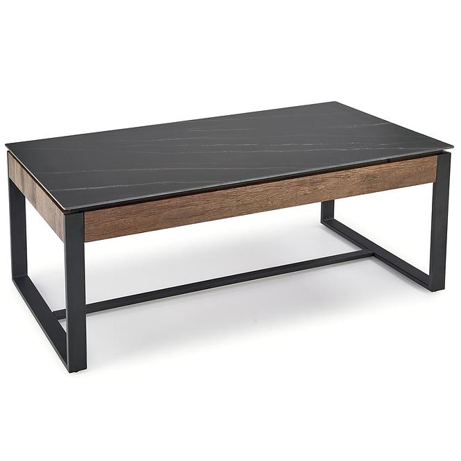 Couchtisch Ramona schwarz Marmor/nuss 121