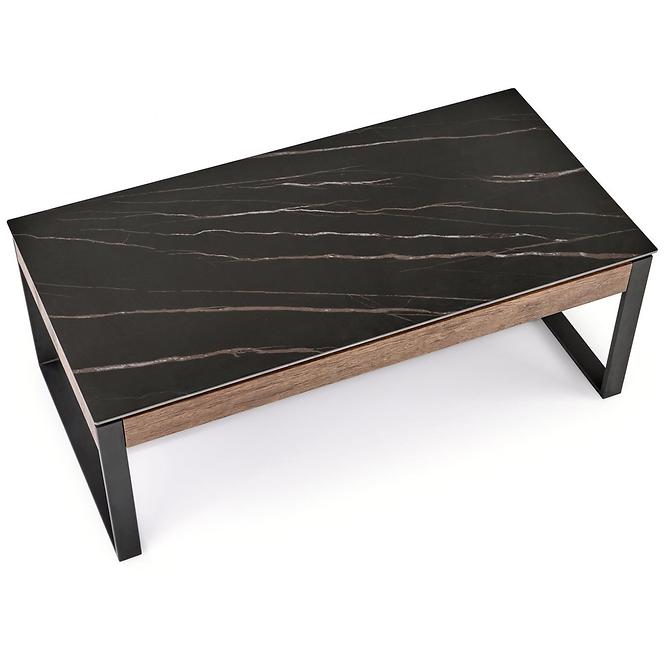 Couchtisch Ramona schwarz Marmor/nuss 121