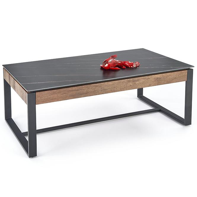 Couchtisch Ramona schwarz Marmor/nuss 121